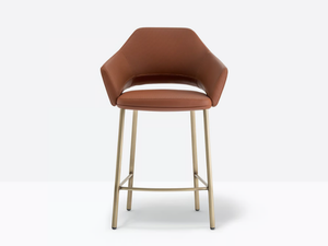 VIC METAL 649 - High leather stool with armrests - Stool by Pedrali