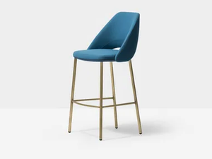 VIC METAL 658 - High upholstered fabric stool with back - Stool by Pedrali