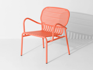 WEEK-END - Garden powder coated aluminium easy chair with armrests - Armchair by Petite Friture