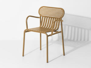 WEEK-END - Stackable powder coated aluminium chair with armrests - Chair by Petite Friture