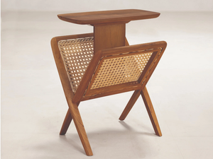 MUṄGĀRU - Coffee table in teak and cane with magazine rack - Coffee table by Phantom Hands