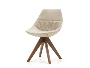 GAMMA - Upholstered fabric chair with wooden legs - Chair by PIANCA