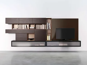 PEOPLE P453 - Sectional wall-mounted modular storage wall - Cabinet by PIANCA