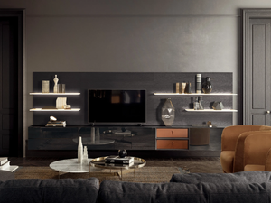 SPAZIO 05 - Sectional wooden storage wall - Cabinet by PIANCA