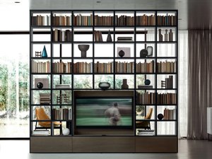 SPAZIOTECA - Sectional bookcase with TV stand - Cabinet by PIANCA