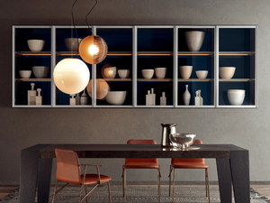SPAZIOTECA - Wall-mounted sectional glass bookcase - Cabinet by PIANCA