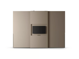 TV DOOR - Sectional wooden wardrobe with sliding doors - wardrobe by PIANCA
