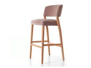 GLOBO 00 S2 - Upholstered fabric stool with footrest - Stool by PIANI