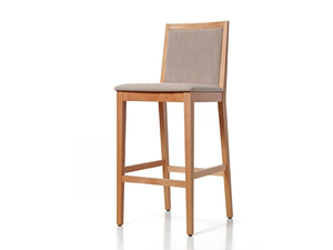 VEGA 00 S2 - High solid wood stool with footrest - Stool by PIANI