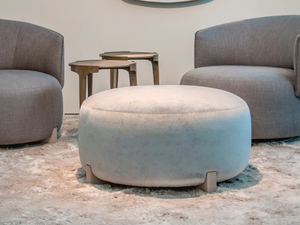 JANE - Upholstered round fabric pouf - Pouf by Piet Boon
