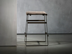 KEKKE LIVING - Sled base upholstered stool with footrest - Stool by Piet Boon