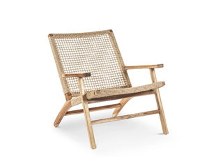 DANOUT - Teak and rattan garden armchair - Armchair by Pilma