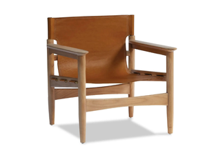 ZANZIBAR - Tanned leather easy chair with armrests - Armchair by Pilma