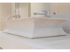 L6 - Countertop rectangular lecce stone washbasin - Washbasin by PIMAR
