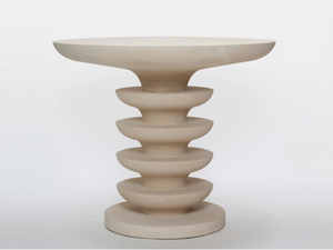 ONDULATION - Round lecce stone garden table - Table by PIMAR