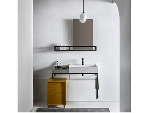 ELEMENT 123 - Rectangular wall-mounted washbasin with towel rail - Washbasin by Pirovano