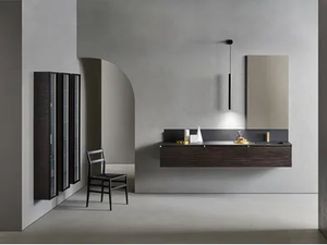 FLAMINGO 105 - Bathroom composition with washbasin, column and mirror - Accessories by Pirovano