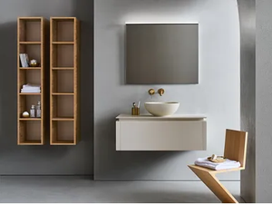 SQUARE 103 - Bathroom composition with vanity unit and open columns - Washbasin cabinet by Pirovano