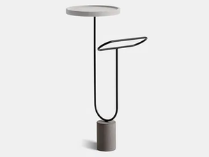 Towel rack - Standing metal towel rack with side table - Accessories by Pirovano