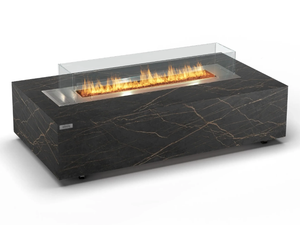 CABO TABLE - Freestanding bioethanol Glass and Stainless Steel fireplace - Table by Planika
