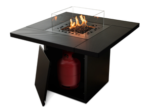 SQUARE TABLE - Gas outdoor freestanding galvanized steel fireplace - Table by Planika