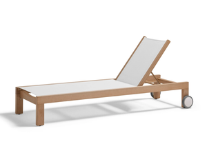 KAHN - Recliner Batyline® and TechTeak sun lounger with castors - Armchair by POINT