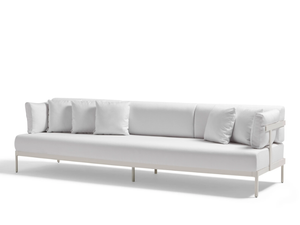 LEGACY - 4 seater powder coated aluminium and fabric garden sofa - Sofa by POINT