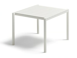 ORIGIN - Square table in aluminum and top in porcelain stoneware - Table by POINT