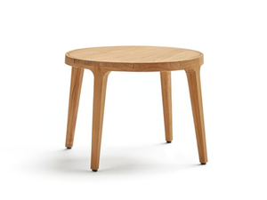 PARALEL - Round teak garden side table - Side table by POINT
