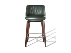 ARCHIBALD - High upholstered leather stool with footrest - Stool by Poltrona Frau