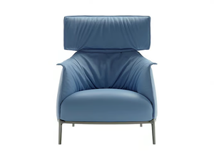 ARCHIBALD - Leather armchair with headrest - Armchair by Poltrona Frau