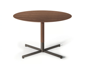 BOB BISTROT - Round walnut high side table - Coffee table by Poltrona Frau