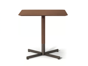 BOB BISTROT - Square walnut table with 4-star base - Table by Poltrona Frau