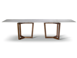 BOLERO RAVEL - Rectangular wooden and marble table - Table by Poltrona Frau