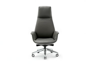 DOWNTOWN - Swivel high-back leather executive chair with 5-spoke base - Chair by Poltrona Frau