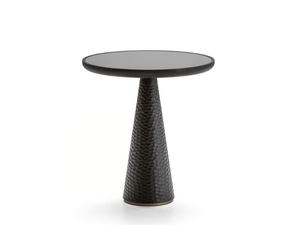 DUO - Round wood and glass coffee table - Coffee table by Poltrona Frau