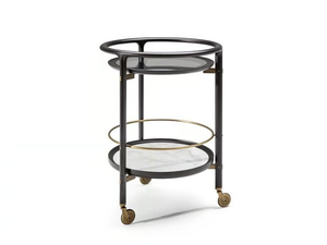 DUO - Wood and glass food trolley - Armchair by Poltrona Frau