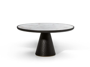 DUO - Wooden and marble coffee table - Coffee table by Poltrona Frau