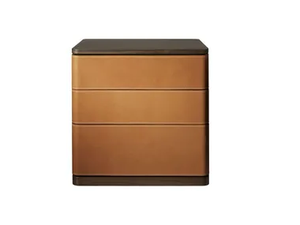 FIDELIO - Tanned leather bedside table - Side table by Poltrona Frau