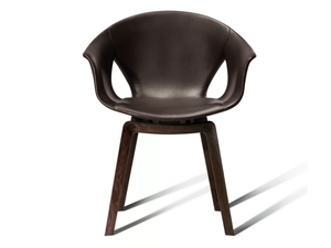 GINGER - Leather chair with armrests - Chair by Poltrona Frau