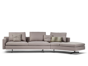 IN THE MOOD - 3 seater curved fabric sofa with removable cover - Sofa by Poltrona Frau