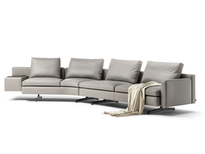 IN THE MOOD - Curved 4 seater leather sofa - Sofa by Poltrona Frau