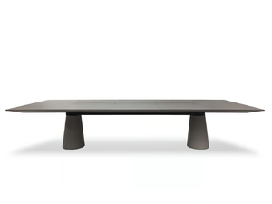 MESA DUE - Rectangular leather meeting table with cable management - Table by Poltrona Frau
