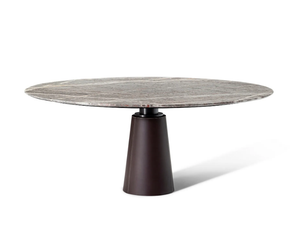 MESA DUE - Round dining table with marble top - Table by Poltrona Frau