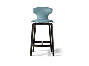 MONTERA MAS - High leather stool with back - Stool by Poltrona Frau