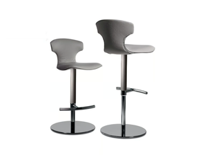 MONTERA MAS - Swivel high leather stool with back - Stool by Poltrona Frau