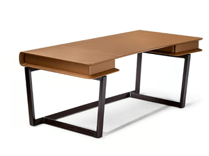 PEEK-A-BOOK - Rectangular writing desk with leather top and drawers - Desk by Poltrona Frau