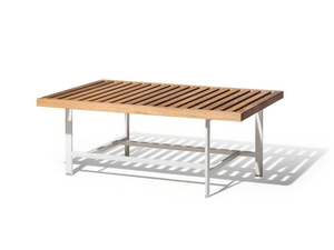 SOLARIA - Rectangular teak garden side table - Side table by Poltrona Frau