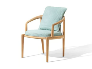 THE SECRET GARDEN - Upholstered teak garden chair with armrests - Chair by Poltrona Frau