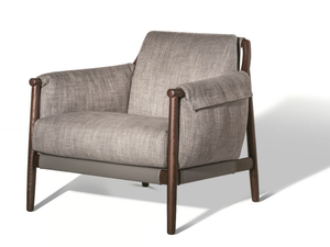 TIMES LOUNGE - Fabric armchair with armrests - Armchair by Poltrona Frau